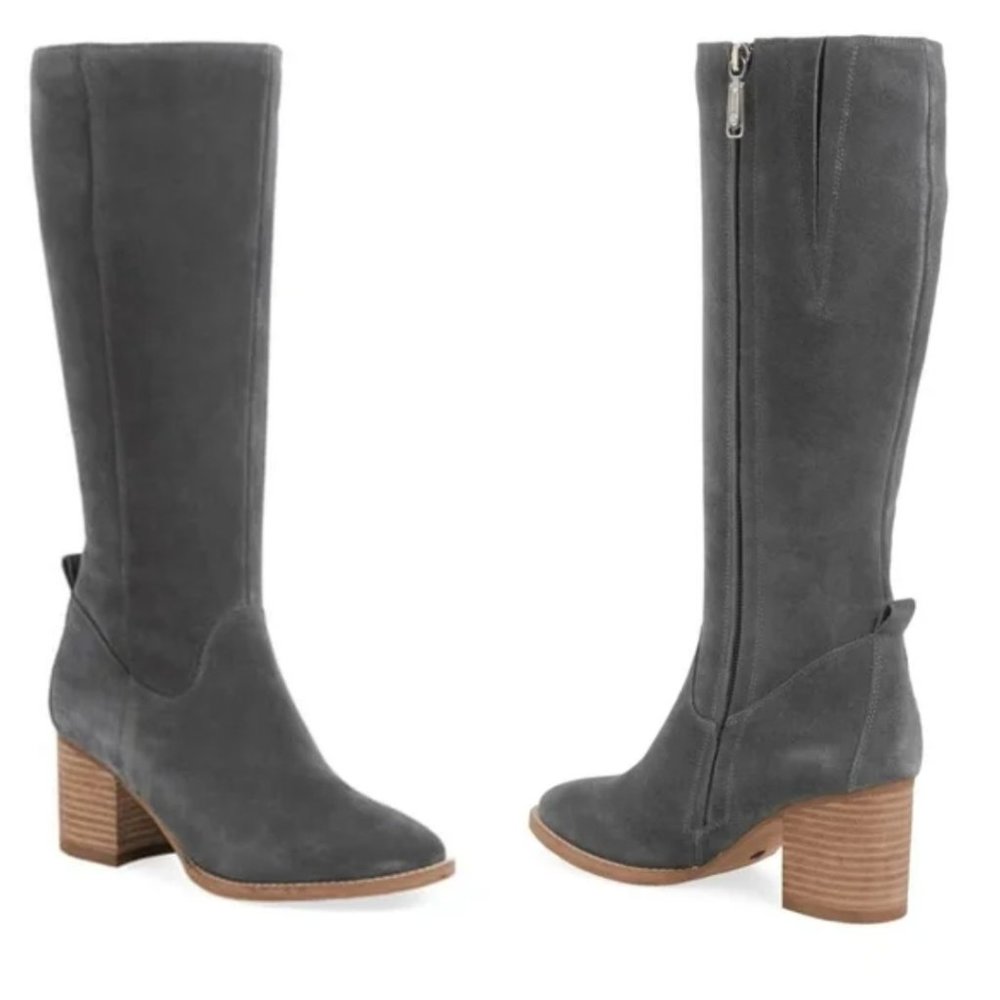 Blondo Gray Suede Waterproof Knee High Boots sz 9